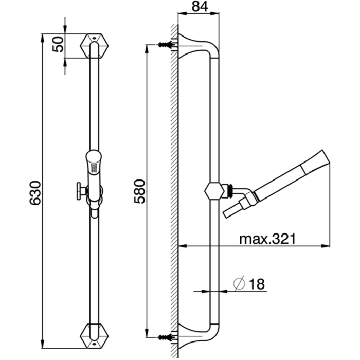 Cisal душевой гарнитур : ручная лейка, шланг 150 см, штанга 60 cм ce00311024 cherie, цвет: золото