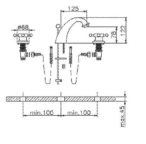 Cisal смеситель для раковины, vt00101027 huber victorian, цвет: aged bronze, old bronze