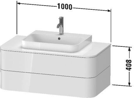 Duravit тумба подвесная для консоли plus, happy d.2 plus, hp497106060 цвет: серо-коричневый