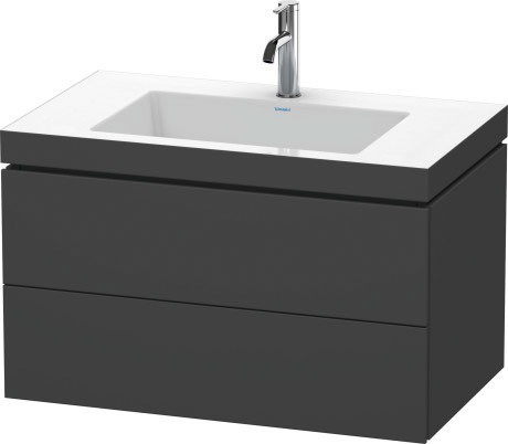 Duravit тумба подвесная с раковиной, l-cube, lc6927o4949 цвет: графит матовый