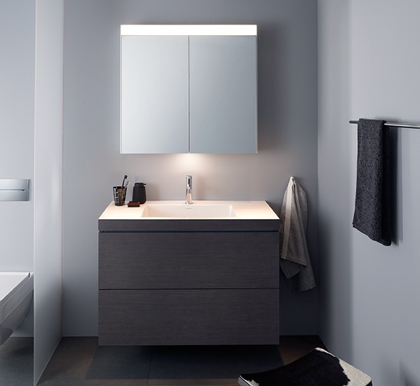 Duravit тумба подвесная с раковиной, l-cube, lc6927o4949 цвет: графит матовый