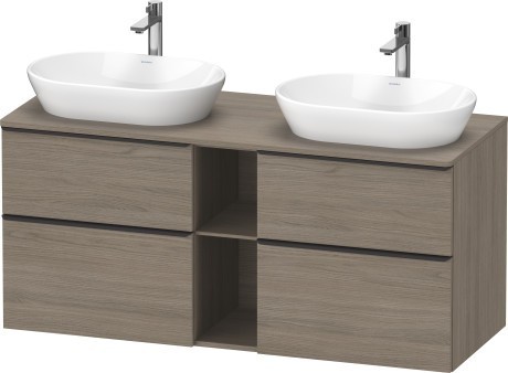Duravit тумба подвесная под две раковины 1400 мм х 550 мм, d-neo, de4970b3535 цвет: дуб терра