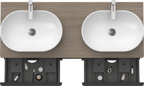 Duravit тумба подвесная под две раковины 1400 мм х 550 мм, d-neo, de4970b3535 цвет: дуб терра