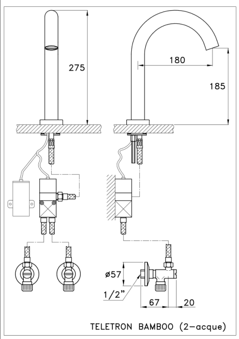 Stella смеситель для раковины, teletron, хром арт. un05001cr00