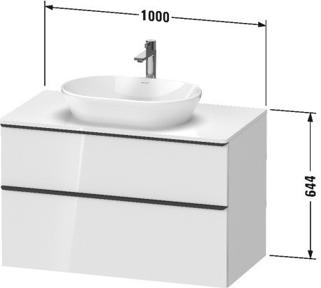 Duravit тумба подвесная под раковину 550 мм х 1000 мм, d-neo, de496803030 цвет: натуральный дуб