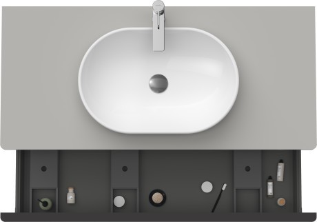 Duravit тумба подвесная под раковину 1200 мм х 550 мм и консолью, d-neo, de494900707 цвет: бетонно-серый матовый