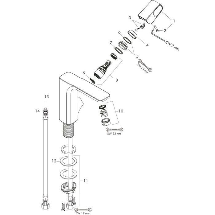 AXOR смеситель для раковины, Urquiola, золото арт. 11021990