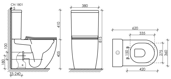 Ceramicanova унитаз компакт mia, cn1801 цвет: белый