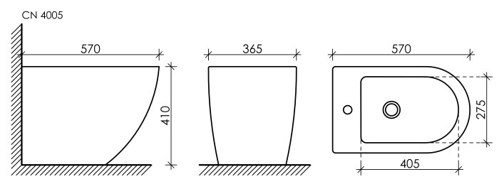 Ceramicanova биде metropol, cn4005 цвет: белый