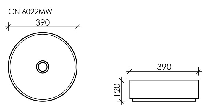 Ceramicanova раковина накладная element, cn6022mw цвет: белый
