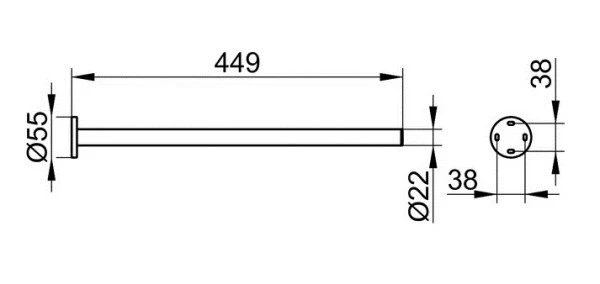 Keuco держатель для полотенца 45 см, plan, хром арт. 14920 070000