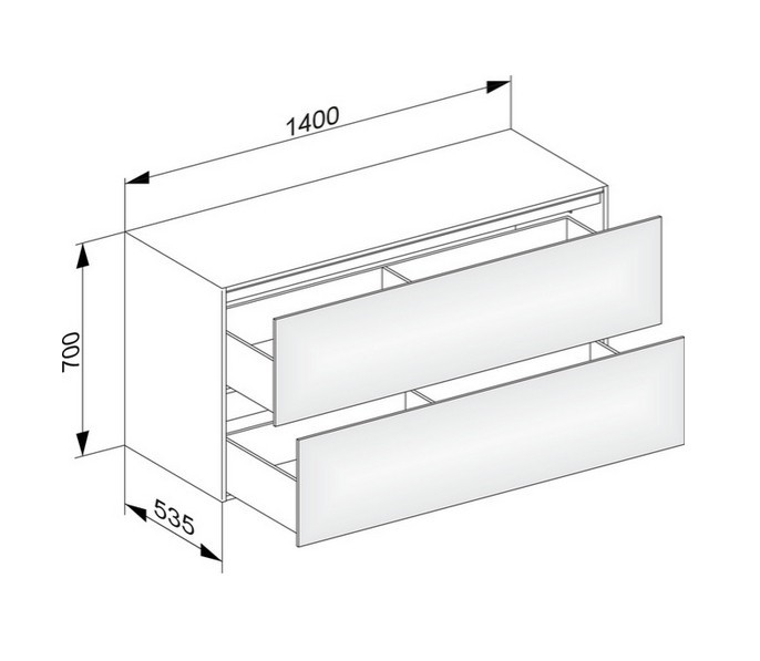 Keuco боковая тумба с двумя выдвижными фронтами с внутренней светодиодной подсветкой, edition 11, антрацит арт. 31327 110100