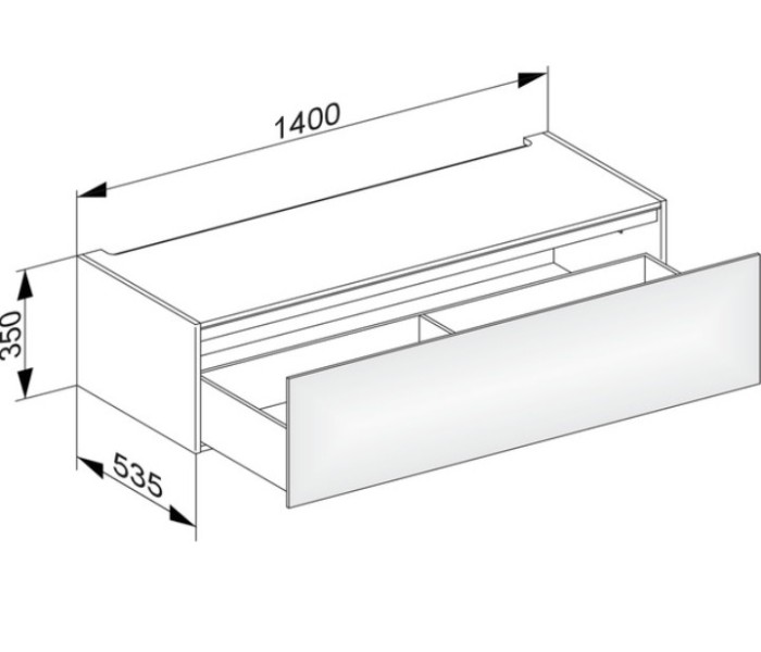 Keuco модуль нижнего шкафа для встройки снизу, с одним выдвижным ящиком, с внутренней светодиодной подсветкой, edition 11, дуб светлый арт. 31313 890100
