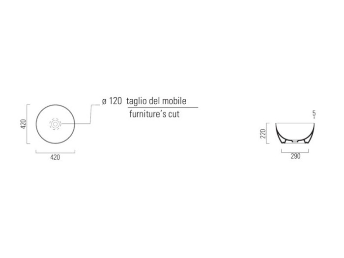 GSI Раковина накладная 42х42х22 см, creta matte, санфаянс, Color-elements - 885208