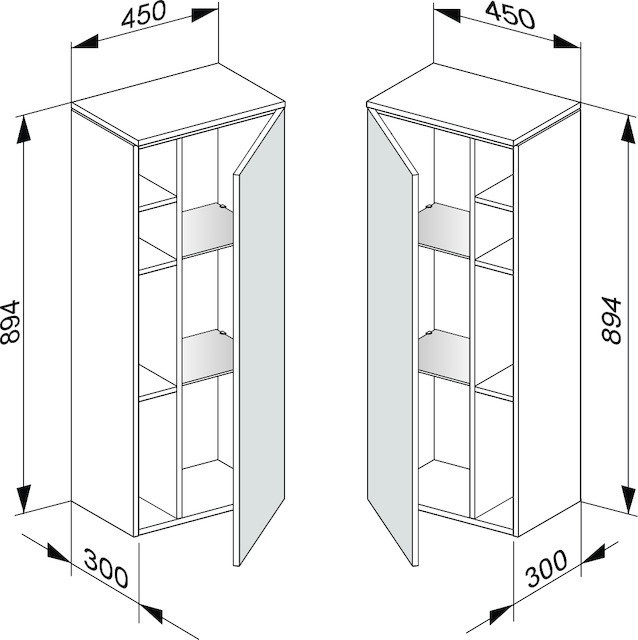 Keuco шкаф средний подвесной петли справа, edition 400, трюфель арт. 31725 140002