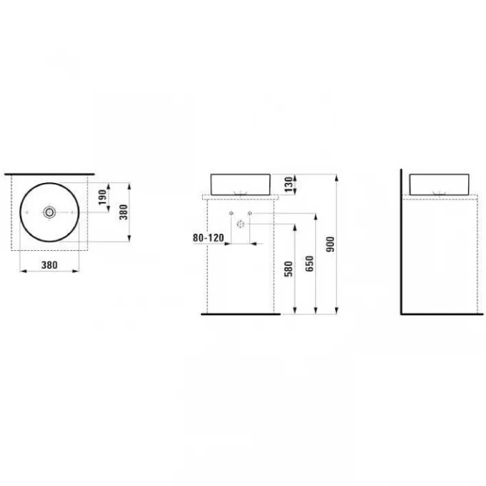 LAUFEN раковина 38x13, LIVING - 8.1143.5.000.112.1