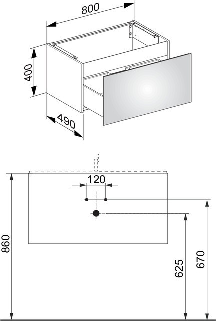 Keuco тумба под умывальник, plan, трюфель арт. 32961 140000