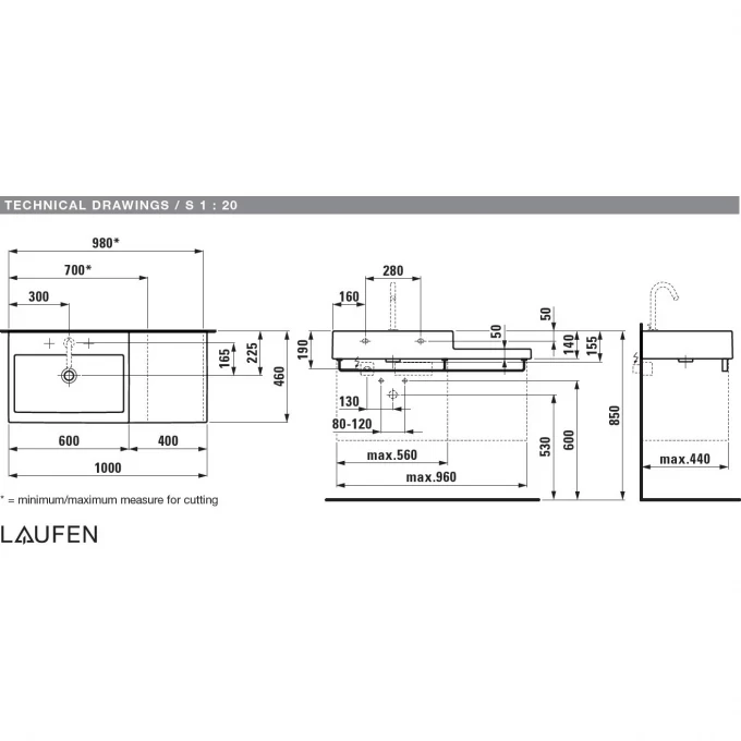 LAUFEN полотенцедержатель для раковины 1843.1/2, LIVING - 8.9542.4.004.000.1