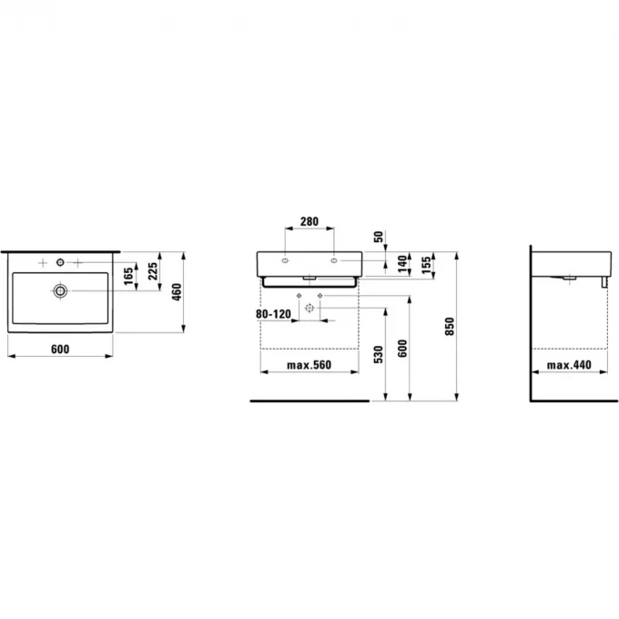 LAUFEN полотенцедержатель для раковины 1843.1/2, LIVING - 8.9542.4.004.000.1