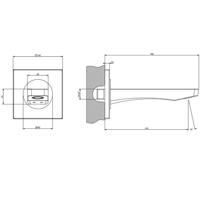 Gessi Излив для ванны с удаленным управлением (не входит в комплект)., Rilievo, 59103#299 цвет: nero xl