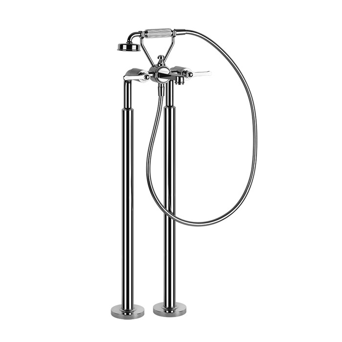 Gessi Смеситель для ванны напольный, двухвентильный, с ручным душем и шлангом 1500 мм., внешняя часть, Venti20, 65128#031 цвет: хром