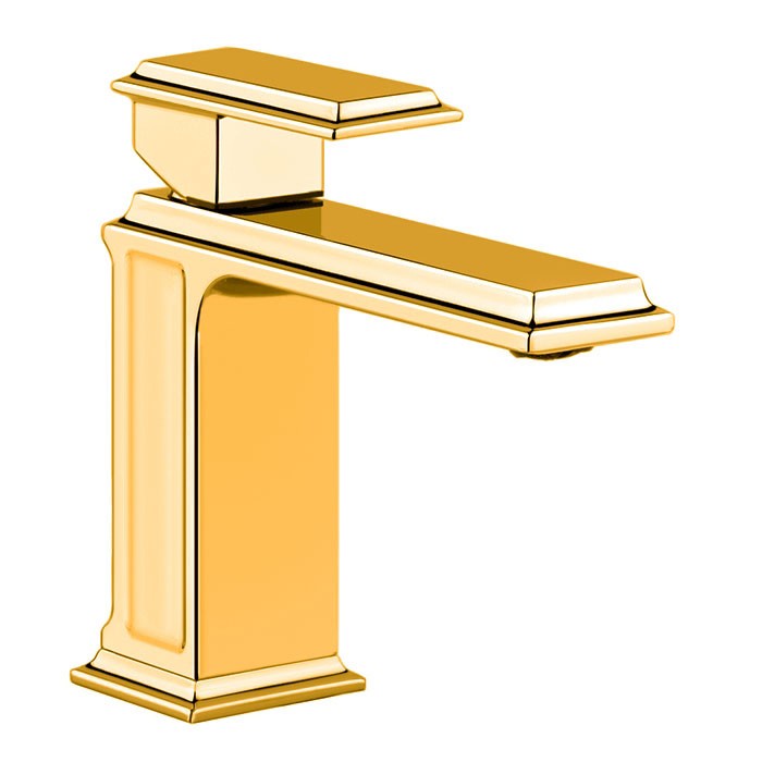 Gessi Смеситель для раковины на 1 отверстие, без донного клапана, Eleganza, 46002#080 цвет: золото