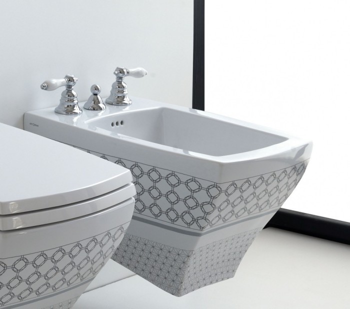 ArtCeram биде (подвесное), mrs.patternjz02 jazz цвет: белый