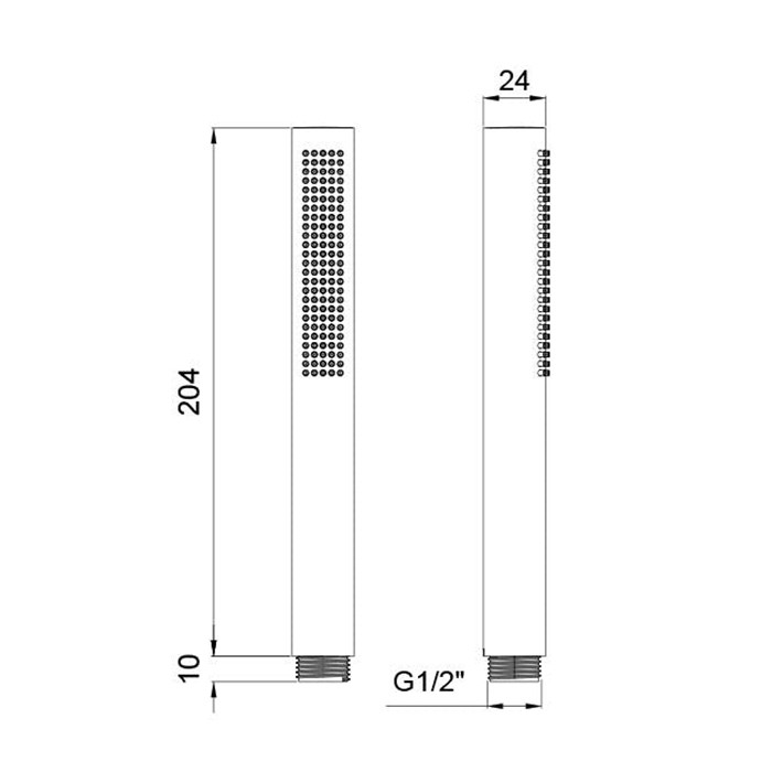 Лейка душевая ручная, с одним типом струи, Almar Velvet, E082126.CR цвет: хром