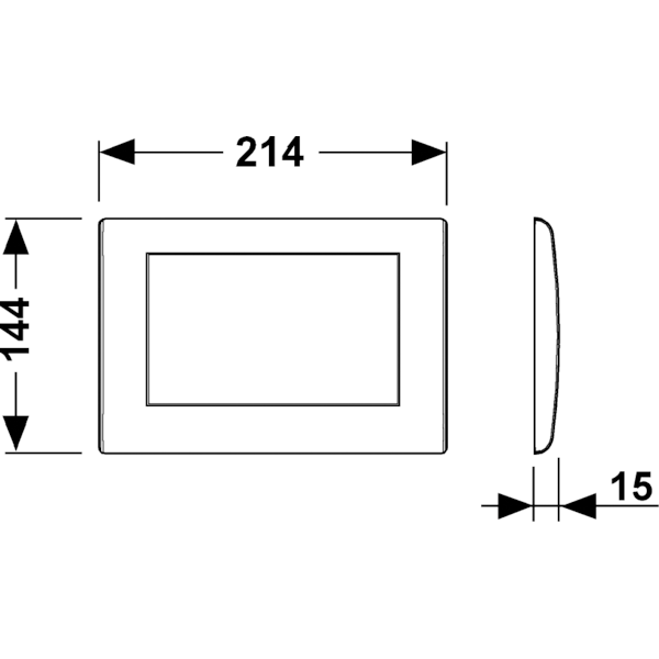 TECE панель смыва, 1 клавиша, белая глянцевая, planus - 9240314