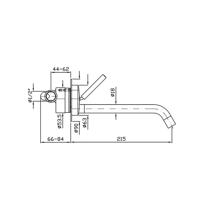 Zucchetti однорычажный смеситель для раковины на 1 отверстие, излив 215 мм, isystick, хром арт. zp1617 r99618