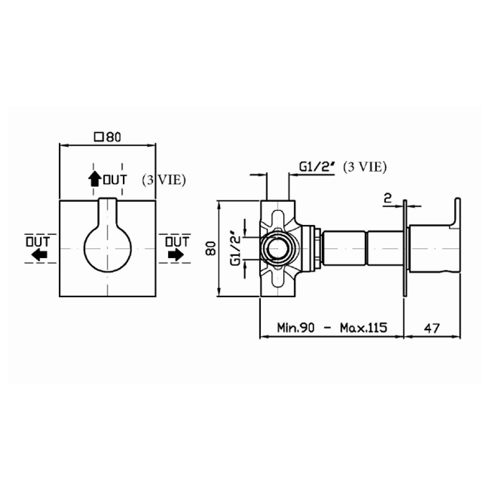 Zucchetti встроенный смеситель, on, хром арт. z94598 r97830