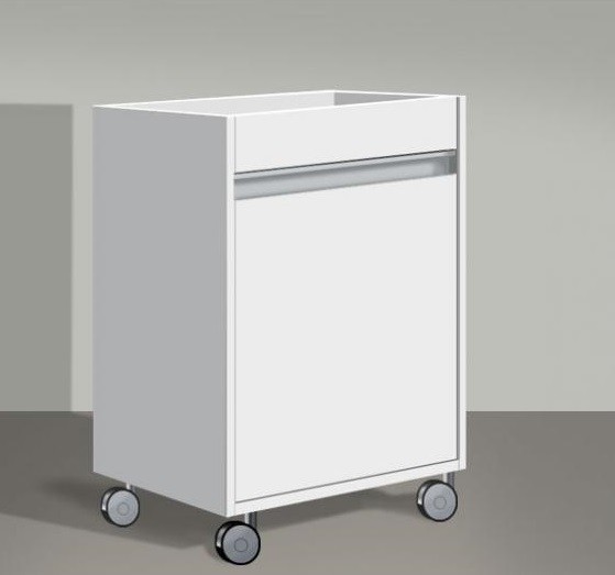 Duravit тумба мобильная левая, с полками, с колёсиками, ketho, kt2530l1818 цвет: gres pietra grey opaco