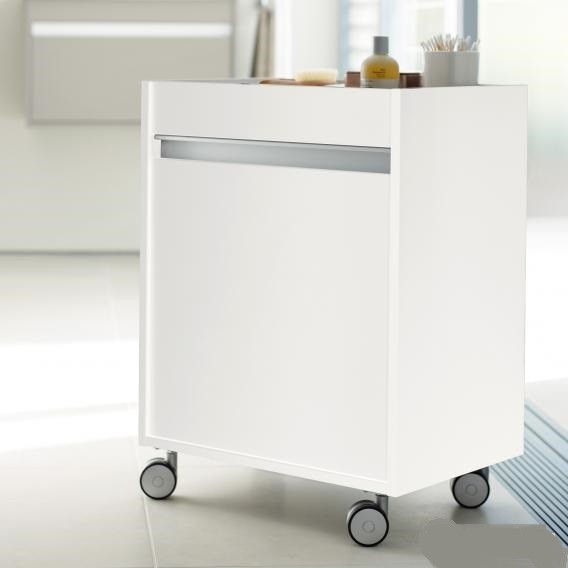 Duravit тумба мобильная левая, с полками, с колёсиками, ketho, kt2530l1818 цвет: gres pietra grey opaco