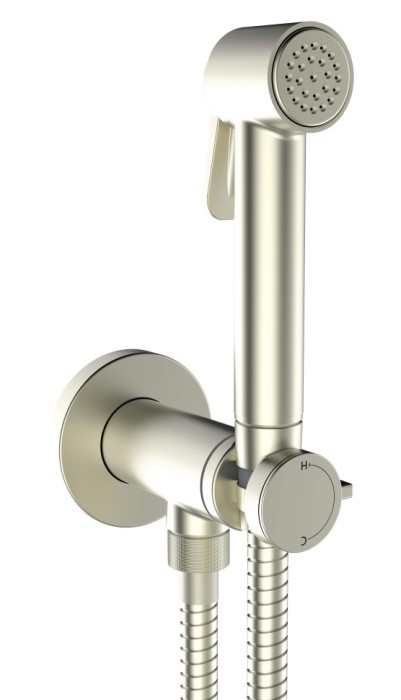 Bossini гигиенический душ со смесителем никель, paloma brass, никель арт. e37005b.070