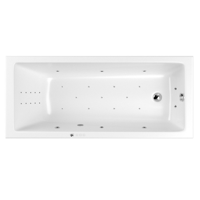 Встраиваемая ванна slim 180x80 ultra nano, Whitecross Wave, хром арт. 0111.180080.100.ULTRANANO.CR