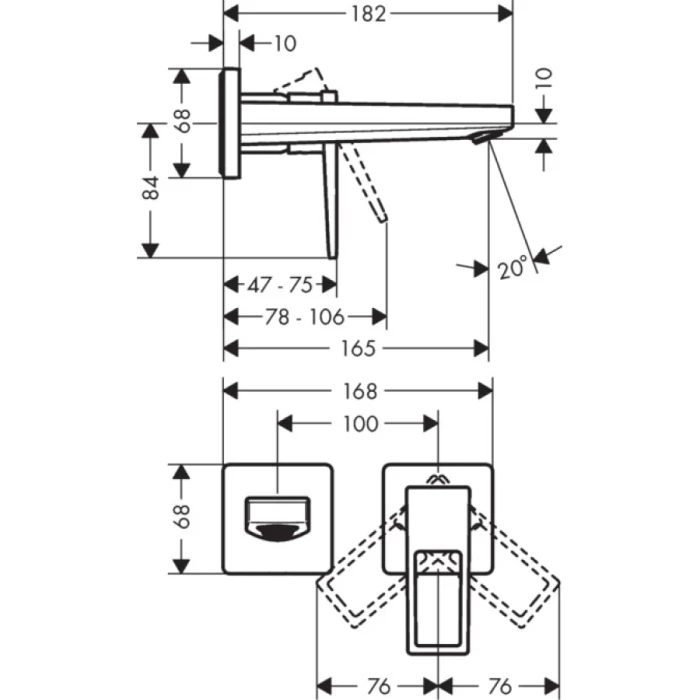 Hansgrohe смеситель для раковины без донного клапана, Metropol, хром арт. 74525000