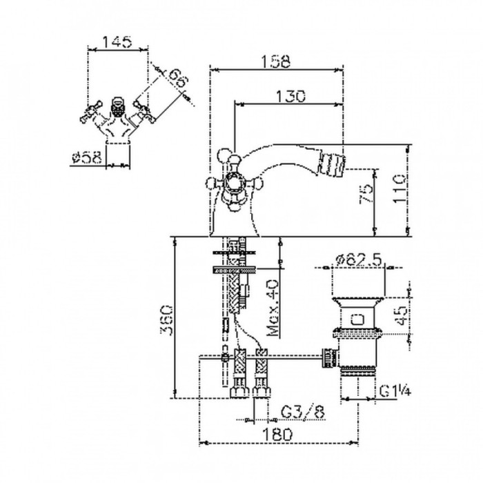Cisal смеситель для биде, vt00055027 victorian, цвет: aged bronze, old bronze