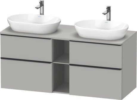 Duravit тумба подвесная под две раковины 1400 мм х 550 мм, d-neo, de4970b0707 цвет: бетонно-серый матовый