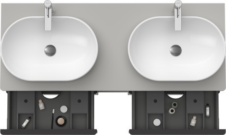 Duravit тумба подвесная под две раковины 1400 мм х 550 мм, d-neo, de4970b0707 цвет: бетонно-серый матовый