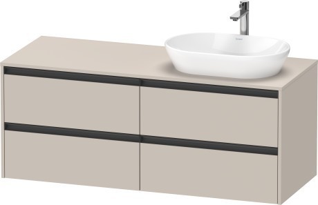 Duravit тумба подвесная под раковину справа 550 мм х 1400 мм х 568 мм, ketho.2, k24898r91910000 цвет: серо-коричневый матовый