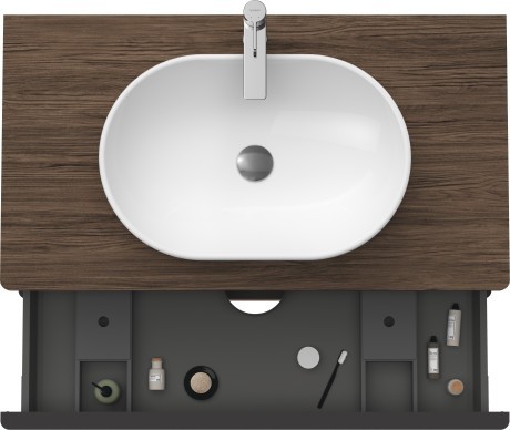 Duravit тумба подвесная под раковину 550 мм х 1000 мм, d-neo, de496802121 цвет: орех темный