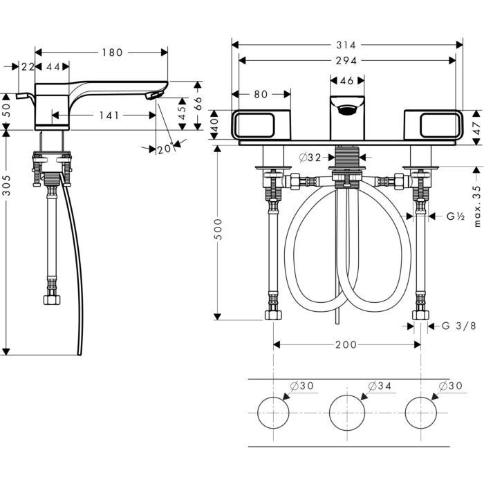 AXOR смеситель для раковины, Urquiola, шлифованное красное золото арт. 11040310