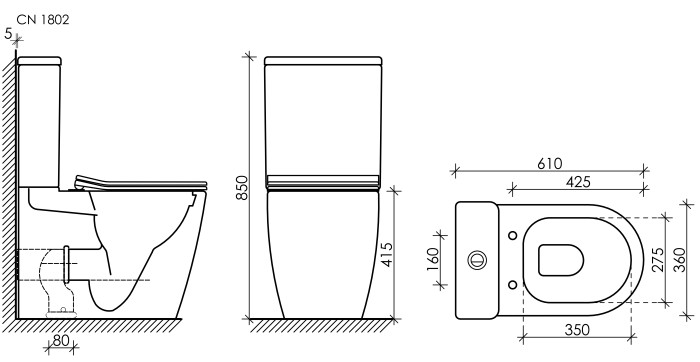 Ceramicanova унитаз компакт highlight, cn1802 цвет: белый