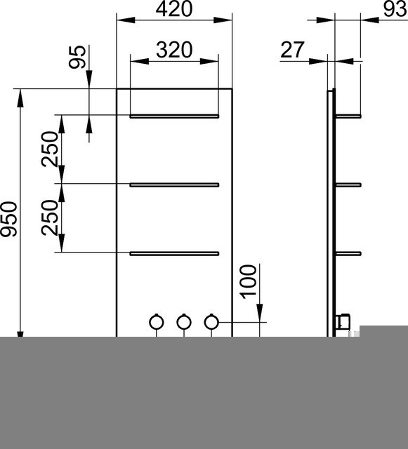 Keuco панель для душа на 3 потребителя с термостатом, рукоятки справа, metime_spa, трюфель глянцевый арт. 56166 011402
