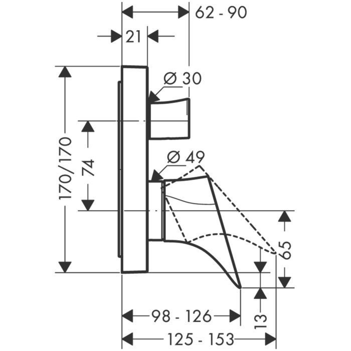 AXOR смеситель для ванны, Starck Organic, золото арт. 12416990