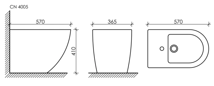 Ceramicanova биде metropol, cn4005mb цвет: чёрный