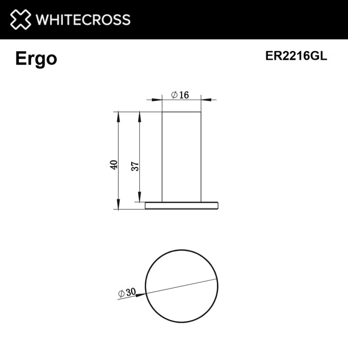 Крючок, для полотенец, Whitecross Ergo gold, золото арт. ER2216GL