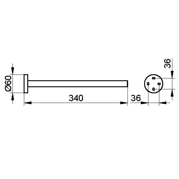 Keuco держатель для полотенца 32 см, edition 90, хром арт. 19021 010000