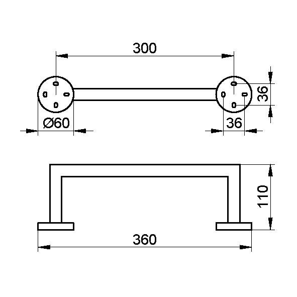 Keuco держатель для полотенца 32 см, edition 90, хром арт. 19021 010000