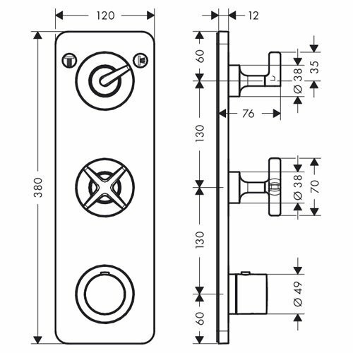 AXOR термостат для душа, Citterio E, хром арт. 36703000